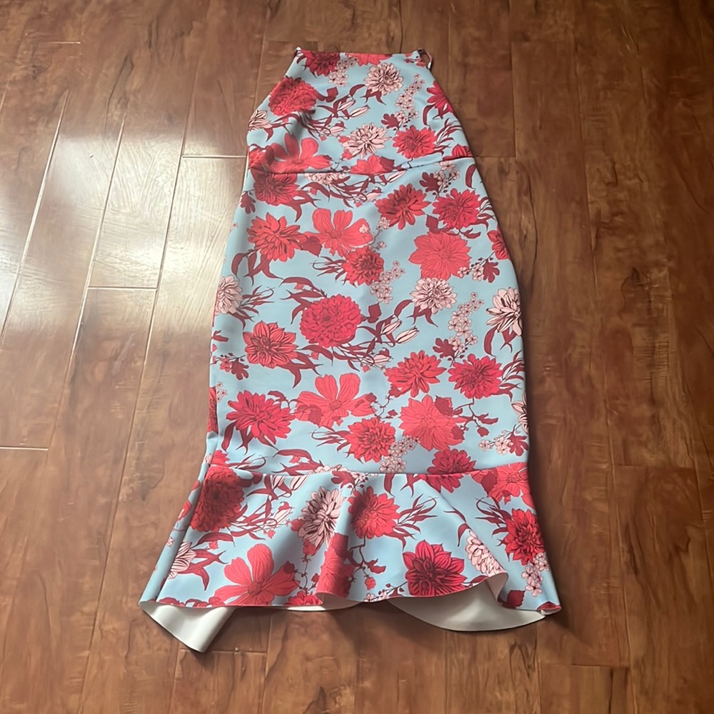 Floral Mermaid Tail Low Back Dress